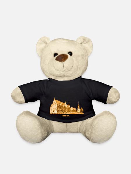 Riesa Rathaus Elbe Meißen Sachsen - Teddy - Schwarz