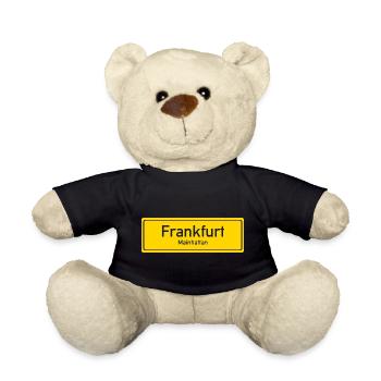 Enseigne de nom de lieu de Francfort Allemagne - Nounours - noir - Devant