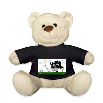 Lachen, lieben, schlafen. - Teddy - Schwarz - Vorne