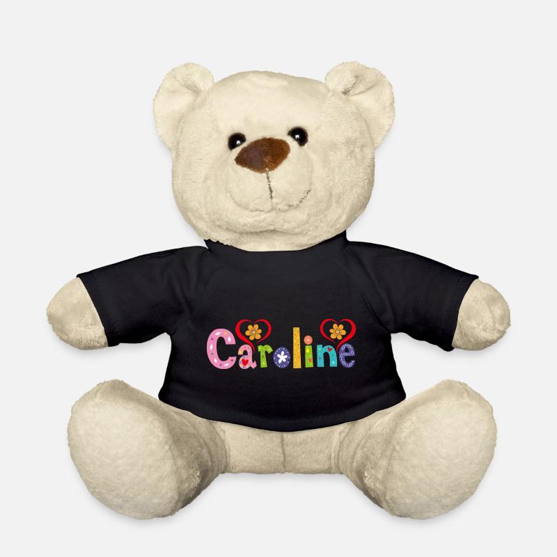 Nom de Caroline personnalisé - Nounours - noir
