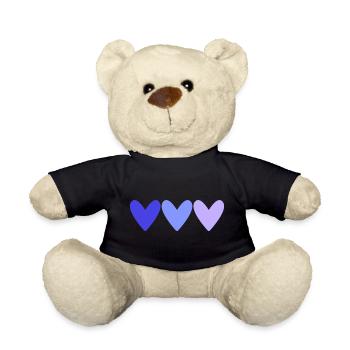 HEART. HEARTS. VALENTINE'S DAY. LOVE. LOVE. COUPLE. - Teddy Bear - black - Front