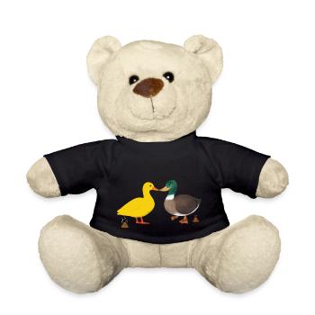 pooping ducks - Teddy Bear - black - Front