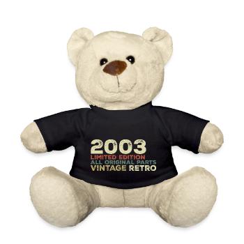2003 né cadeau d’anniversaire vintage 2003 Retro - Nounours - noir - Devant