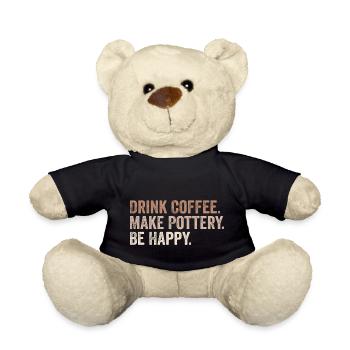Kaffee trinken Töpfern Töpfern Glücklich sein Kaffee Keramik - Teddy - Schwarz - Vorne