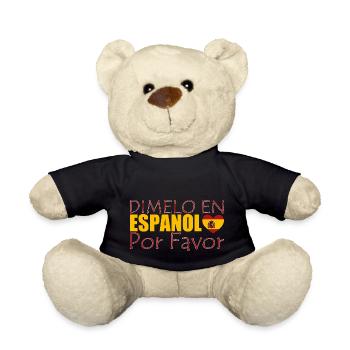 Espagnol Professeur d’espagnol Langue - Nounours - noir - Devant