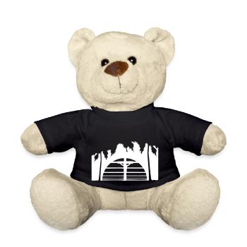 Jesus Christus Kreuz Sonne Sohn Gottes Palmen Cool - Teddy - Schwarz - Vorne