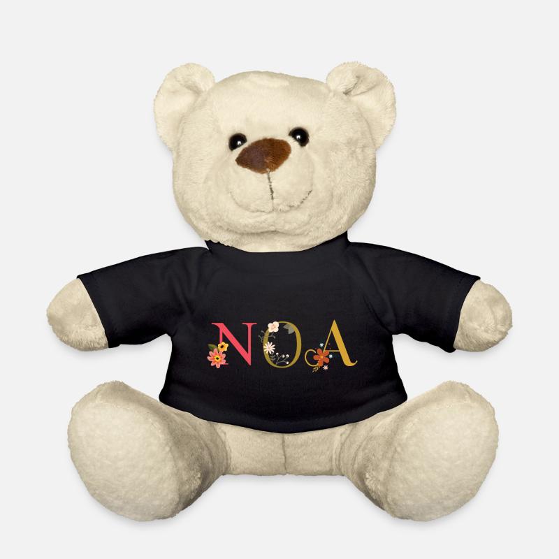 Nom de l’ANO décoré de fleurs - Nounours - noir