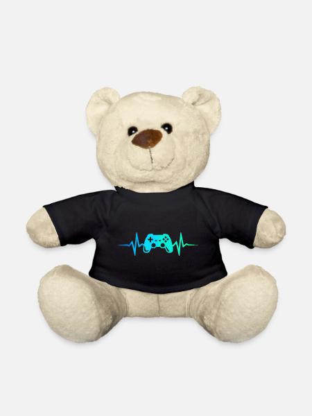Gamer Herzschlag Gaming Controller Gamepad Zocker - Teddy - Schwarz