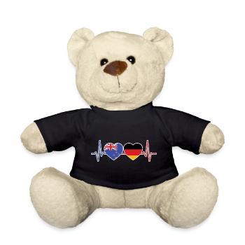 New Zealand Germany New Zealander German - Teddy Bear - black - Front