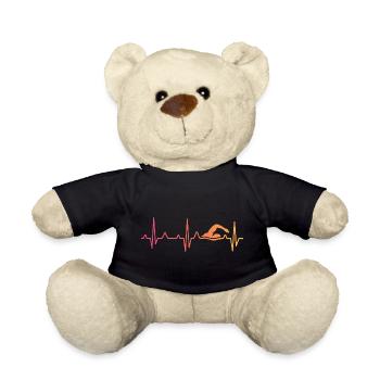 Swim Swim Sunset Heartbeat - Teddy Bear - black - Front
