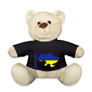 ukraine_umriss_flagge_50 - Teddy Bear - black - Front