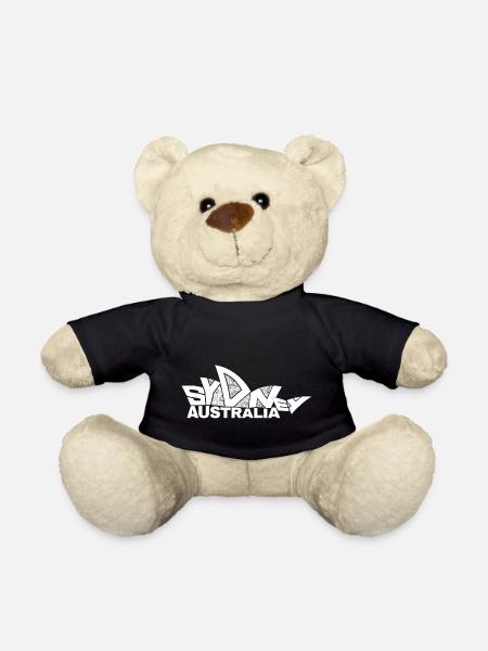 Sydney Souvenir Opera House Australia typography - Teddy Bear - black