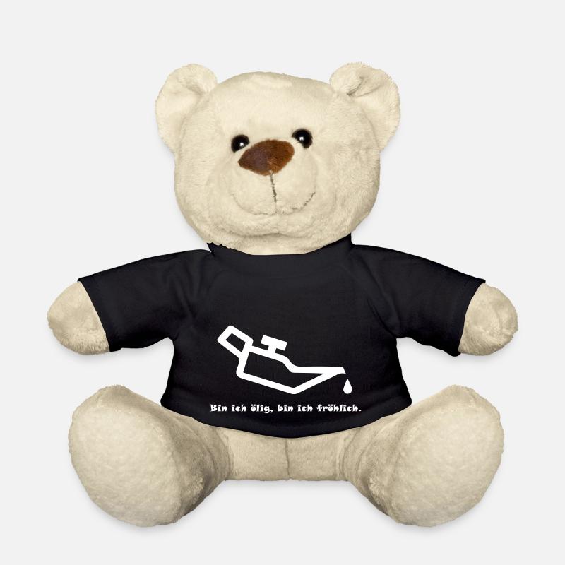 Bin ich ölig bin ich frölich (weiß) - Teddy - Schwarz