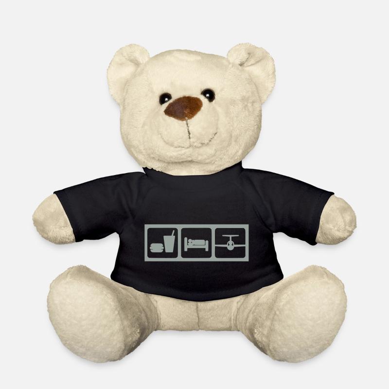 eat-sleep-gliding - Teddy Bear - black