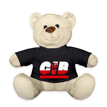 Gibraltar Flag Flag GIB - Teddy Bear - black - Front