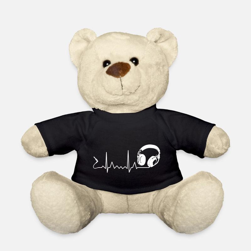 Kopfhörer Herzschlag Puls Beat EKG Musik - Teddy - Schwarz