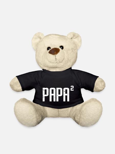 Papa de 2 papa d’amusement de deux cadeau de fête des pères - Nounours - noir