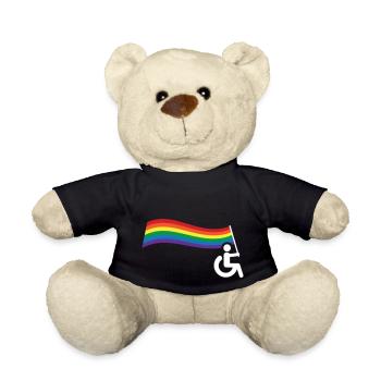 Funny Wheelchair Driver Gift LGBT Gay Lesbian - Teddy Bear - black - Front