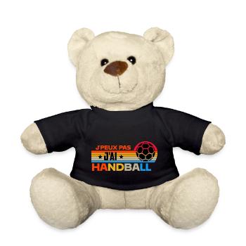 j'peux pas j'ai handball humour handball - Nounours - noir - Devant