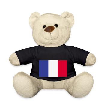 Frankreich Französische Fahne Umriss France Fun - Teddy - Schwarz - Vorne