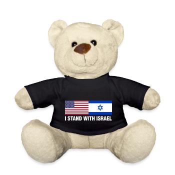 Ich stehe mit Israel Fun Gift - Teddy - Schwarz - Vorne