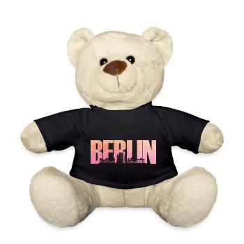 Berlin Capital Germany Europe Skyline - Teddy Bear - black - Front