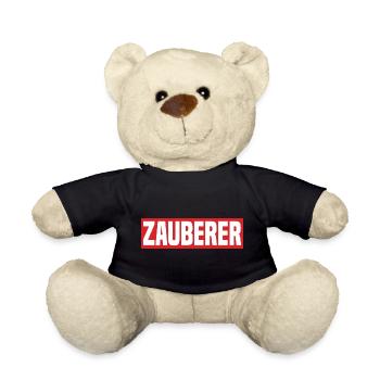 Zauberer Lustiger Kreisliga Fußball Spruch - Teddy - Schwarz - Vorne