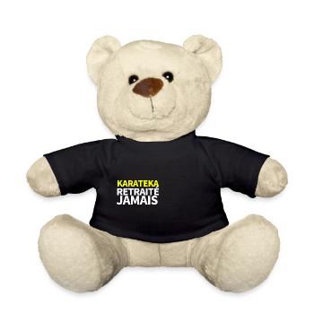 Karateka retraité - idee cadeau karate - Nounours - noir - Devant