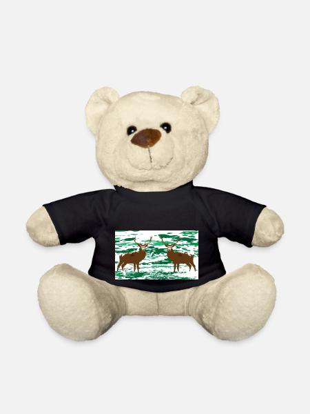 Deer in the Woods - Teddy Bear - black
