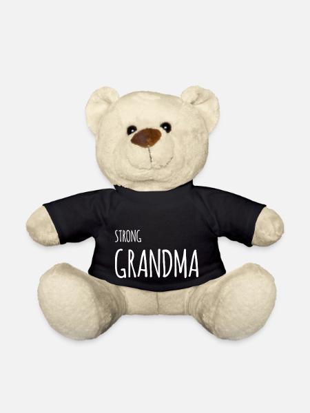 Strong Grandma comic white - Teddy Bear - black