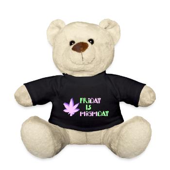Friday is Highday mit Weedblatt - Teddy - Schwarz - Vorne