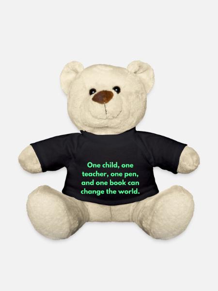 Ein Kind Ein Lehrer, ein Stift und eine Buchdose - Teddy - Schwarz