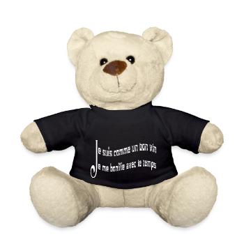 Je suis comme un bon vin je me bonifie - Nounours - noir - Devant