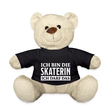 Skaterin Spruch Skating Lustiges Skaterin Geschenk - Teddy - Schwarz - Vorne
