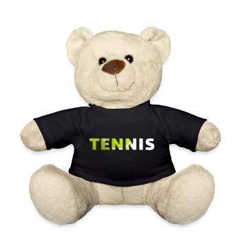 Tennis-originelle Geschenkidee - Teddy - Schwarz - Vorne