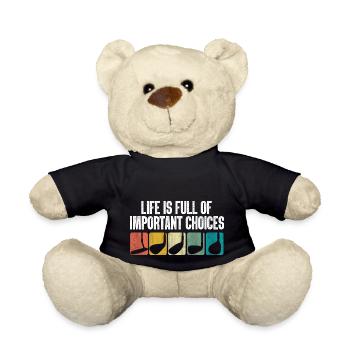 Funny Life Is Full Of Important Choices Golf - Teddy Bear - black - Front