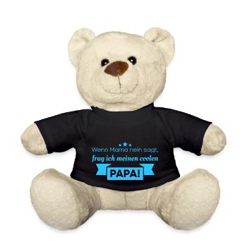 Lustige Sprüche - cooler Papa - Teddy - Schwarz - Vorne