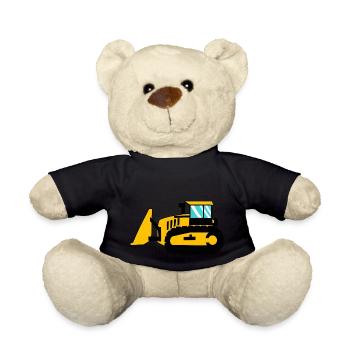 Large Caterpillar Tracked Tractor - Teddy Bear - black - Front