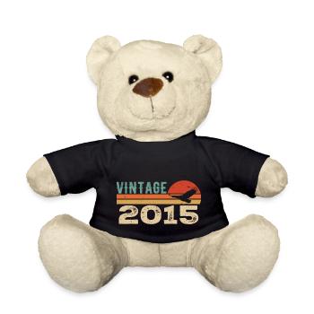 Vintage 2015 Retro 2015 Birthday Gift - Teddy Bear - black - Front