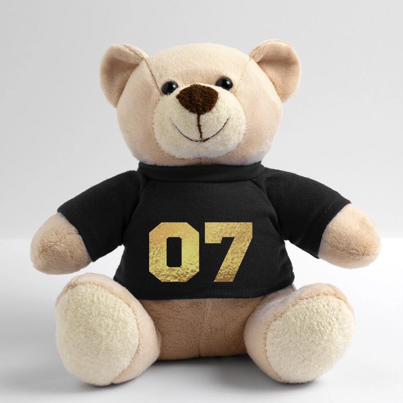 Nummer 7 Gold Glitter - 7. Jahrestag Teddy