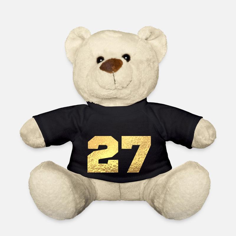 Numéro 27 paillettes doré - 27e anniversaire - Nounours - noir
