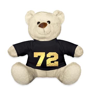 72 Gold Glitter - 72 Birthday - Teddy Bear - black - Front
