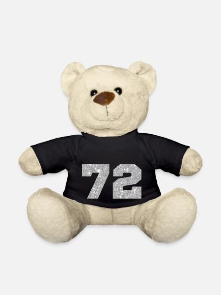 72 Silber Glitter - 72 Geburtstag - Teddy - Schwarz