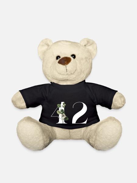 Nummer 42 Blumengrün - 42. Blumengeburtstag - Teddy - Schwarz