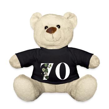 Numéro 70 floral vert - 70e anniversaire floral - Nounours - noir - Devant