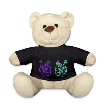 Nerd Geek Heavy Metal Rock Schaltkreise Handgeste - Teddy - Schwarz - Vorne