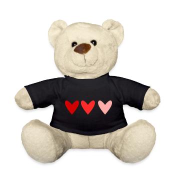 HERZ. WEIHNACHTEN. PAAR. VALENTINSTAG. GERADE VERHEIRATET. - Teddy - Schwarz - Vorne