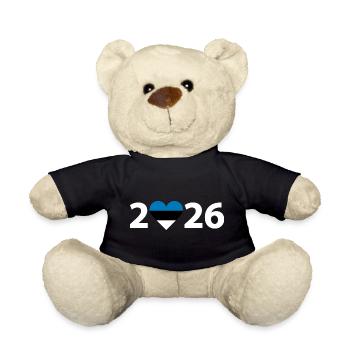 J’aime l’Estonie 2026, vacances en Estonie 2026 - Nounours - noir - Devant