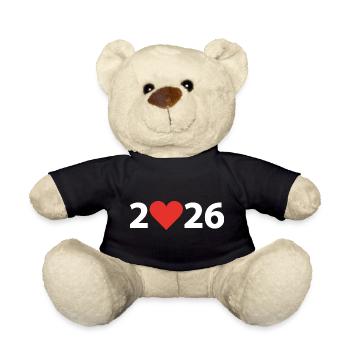 Herz 2026, Geburtsjahr 2026, Liebe 2026 - Teddy - Schwarz - Vorne