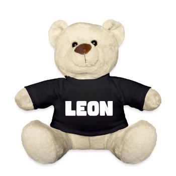 Leon Name - Teddy Bear - black - Front